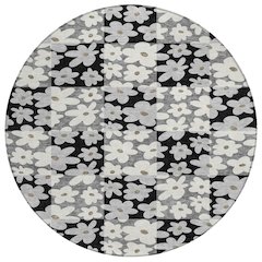 Machine Washable Indoor/Outdoor Chantille ACN2476 Black 8' x 8' Round Rug