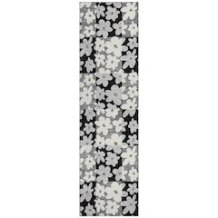 Machine Washable Indoor/Outdoor Chantille ACN2476 Black 2'3" x 7'6" Runner Rug