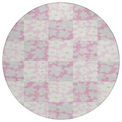 Machine Washable Indoor/Outdoor Chantille ACN2476 Pink 8' x 8' Round Rug