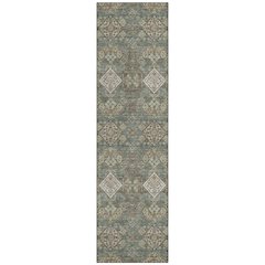 Machine Washable Indoor/Outdoor Chantille ACN2477 Green 2'3" x 7'6" Runner Rug