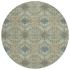 Machine Washable Indoor/Outdoor Chantille ACN2477 Green 8' x 8' Round Rug