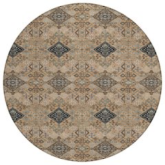 Machine Washable Indoor/Outdoor Chantille ACN2477 Orange 8' x 8' Round Rug