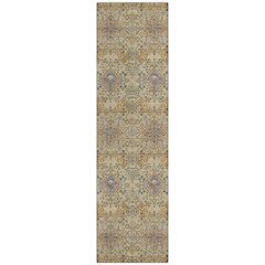 Machine Washable Indoor/Outdoor Chantille ACN2477 Gold 2'3" x 7'6" Runner Rug