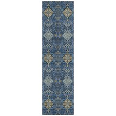 Machine Washable Indoor/Outdoor Chantille ACN2477 Blue 2'3" x 7'6" Runner Rug