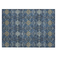 Machine Washable Indoor/Outdoor Chantille ACN2477 Blue 1'8" x 2'6" Rug
