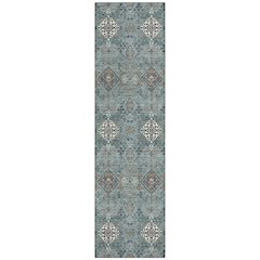 Machine Washable Indoor/Outdoor Chantille ACN2477 Teal 2'3" x 7'6" Runner Rug