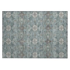 Machine Washable Indoor/Outdoor Chantille ACN2477 Teal 1'8" x 2'6" Rug