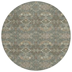 Machine Washable Indoor/Outdoor Chantille ACN2478 Green 8' x 8' Round Rug