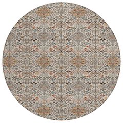 Machine Washable Indoor/Outdoor Chantille ACN2478 Brown 8' x 8' Round Rug