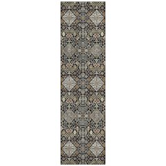 Machine Washable Indoor/Outdoor Chantille ACN2478 Black 2'3" x 7'6" Runner Rug