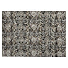 Machine Washable Indoor/Outdoor Chantille ACN2478 Black 1'8" x 2'6" Rug
