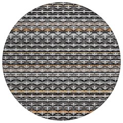 Machine Washable Indoor/Outdoor Chantille ACN2479 Black 8' x 8' Round Rug