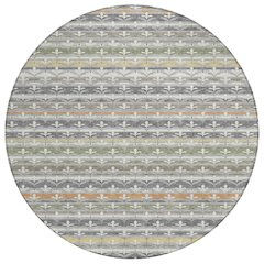 Machine Washable Indoor/Outdoor Chantille ACN2479 Gray 8' x 8' Round Rug