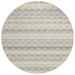 Machine Washable Indoor/Outdoor Chantille ACN2479 Ivory 8' x 8' Round Rug