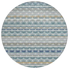 Machine Washable Indoor/Outdoor Chantille ACN2479 Teal 8' x 8' Round Rug