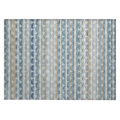 Machine Washable Indoor/Outdoor Chantille ACN2479 Teal 1'8" x 2'6" Rug