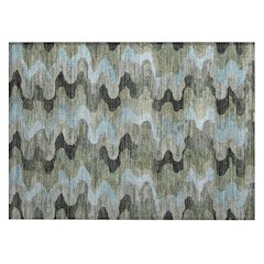 Machine Washable Indoor/Outdoor Chantille ACN2481 Green 1'8" x 2'6" Rug
