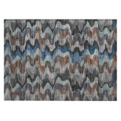Machine Washable Indoor/Outdoor Chantille ACN2481 Black 1'8" x 2'6" Rug