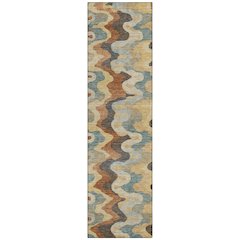 Machine Washable Indoor/Outdoor Chantille ACN2481 Gold 2'3" x 7'6" Runner Rug