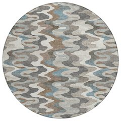 Machine Washable Indoor/Outdoor Chantille ACN2481 Ivory 8' x 8' Round Rug