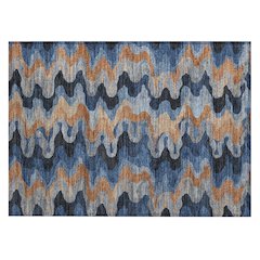 Machine Washable Indoor/Outdoor Chantille ACN2481 Blue 1'8" x 2'6" Rug