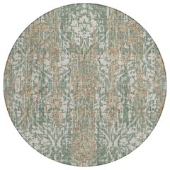 Machine Washable Indoor/Outdoor Chantille ACN2482 Green 8' x 8' Round Rug