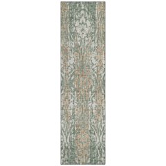 Machine Washable Indoor/Outdoor Chantille ACN2482 Green 2'3" x 7'6" Runner Rug