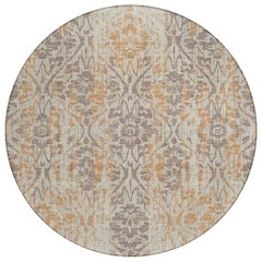 Machine Washable Indoor/Outdoor Chantille ACN2482 Brown 8' x 8' Round Rug