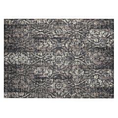 Machine Washable Indoor/Outdoor Chantille ACN2482 Black 1'8" x 2'6" Rug