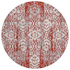 Machine Washable Indoor/Outdoor Chantille ACN2482 Red 8' x 8' Round Rug