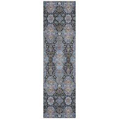 Machine Washable Indoor/Outdoor Chantille ACN2483 Black 2'3" x 7'6" Runner Rug
