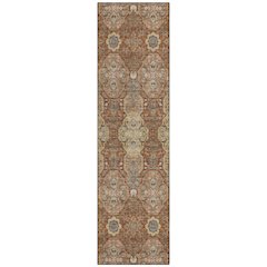 Machine Washable Indoor/Outdoor Chantille ACN2483 Orange 2'3" x 7'6" Runner Rug