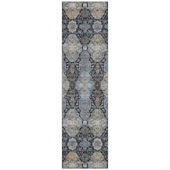 Machine Washable Indoor/Outdoor Chantille ACN2484 Black 2'3" x 7'6" Runner Rug