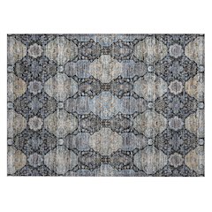 Machine Washable Indoor/Outdoor Chantille ACN2484 Black 1'8" x 2'6" Rug