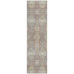 Machine Washable Indoor/Outdoor Chantille ACN2484 Brown 2'3" x 7'6" Runner Rug