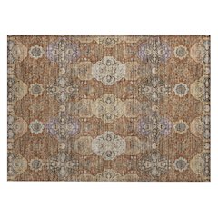 Machine Washable Indoor/Outdoor Chantille ACN2484 Orange 1'8" x 2'6" Rug