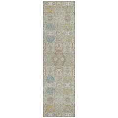 Machine Washable Indoor/Outdoor Chantille ACN2484 Green 2'3" x 7'6" Runner Rug