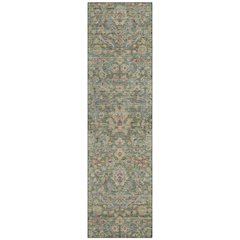 Machine Washable Indoor/Outdoor Chantille ACN2485 Green 2'3" x 7'6" Runner Rug