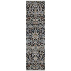 Machine Washable Indoor/Outdoor Chantille ACN2485 Black 2'3" x 7'6" Runner Rug