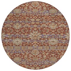 Machine Washable Indoor/Outdoor Chantille ACN2485 Red 8' x 8' Round Rug