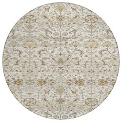 Machine Washable Indoor/Outdoor Chantille ACN2485 Ivory 8' x 8' Round Rug