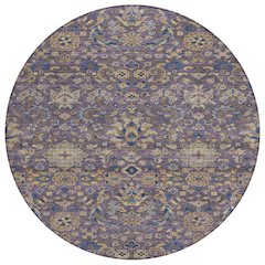 Machine Washable Indoor/Outdoor Chantille ACN2485 Purple 8' x 8' Round Rug