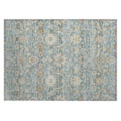 Machine Washable Indoor/Outdoor Chantille ACN2485 Teal 1'8" x 2'6" Rug