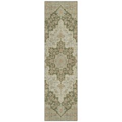 Machine Washable Indoor/Outdoor Chantille ACN2486 Green 2'3" x 7'6" Runner Rug