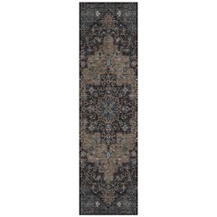 Machine Washable Indoor/Outdoor Chantille ACN2486 Black 2'3" x 7'6" Runner Rug