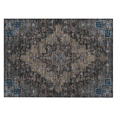 Machine Washable Indoor/Outdoor Chantille ACN2486 Black 1'8" x 2'6" Rug