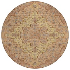 Machine Washable Indoor/Outdoor Chantille ACN2486 Orange 8' x 8' Round Rug