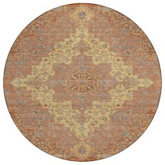 Machine Washable Indoor/Outdoor Chantille ACN2486 Orange 8' x 8' Round Rug