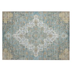 Machine Washable Indoor/Outdoor Chantille ACN2486 Teal 1'8" x 2'6" Rug