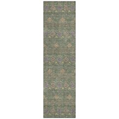 Machine Washable Indoor/Outdoor Chantille ACN2487 Green 2'3" x 7'6" Runner Rug